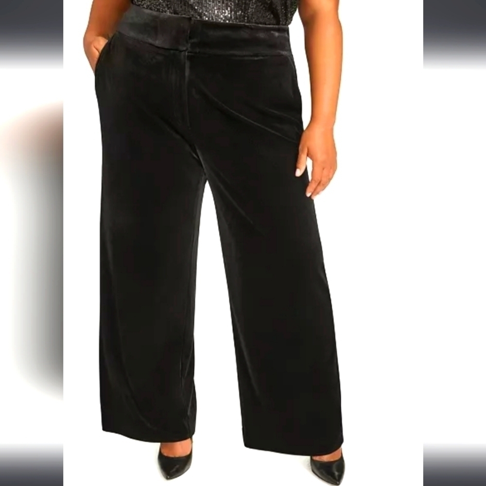 Calvin Klein High-rise Velvet Holiday Dress Pants